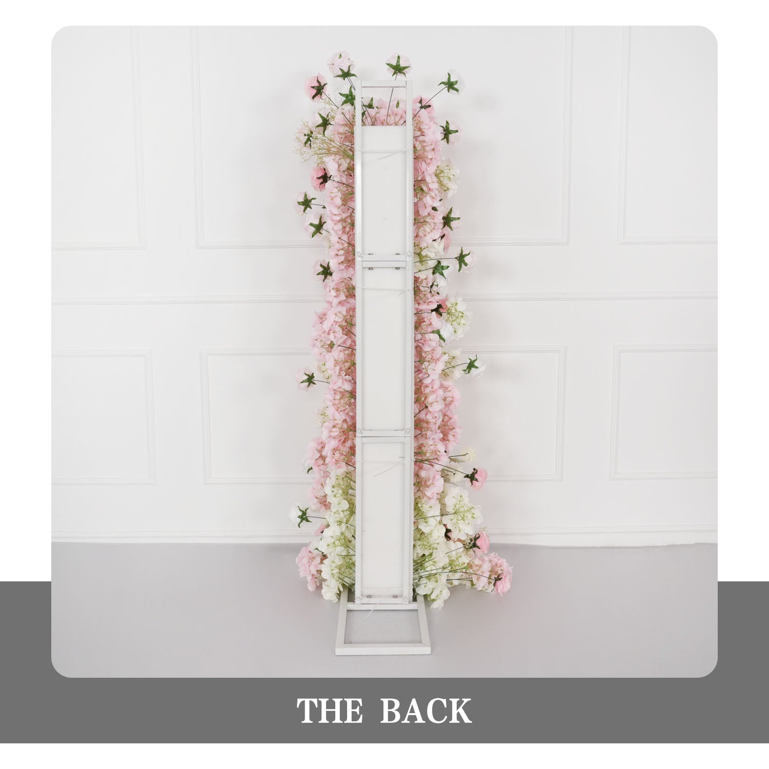 Uflower Artificial Pink White Wedding KT Backdrop Flower Row Decor